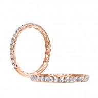 14K Rose Gold 0.43Ctw Semi Mount With 1.00Ct Round Head.